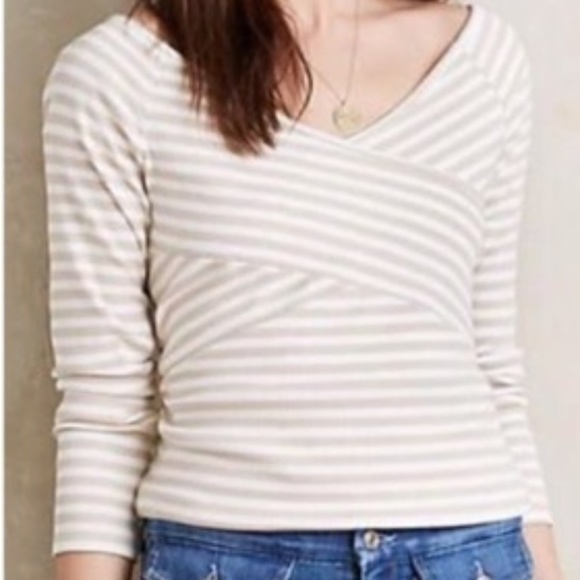 Anthropologie Tops - ANTRHOPOLOGIE DELETTA STRIPED OFF SHOULDER TOP S.